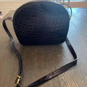 Salvatore Ferragamo Croc Embossed Leather Crossbody bag